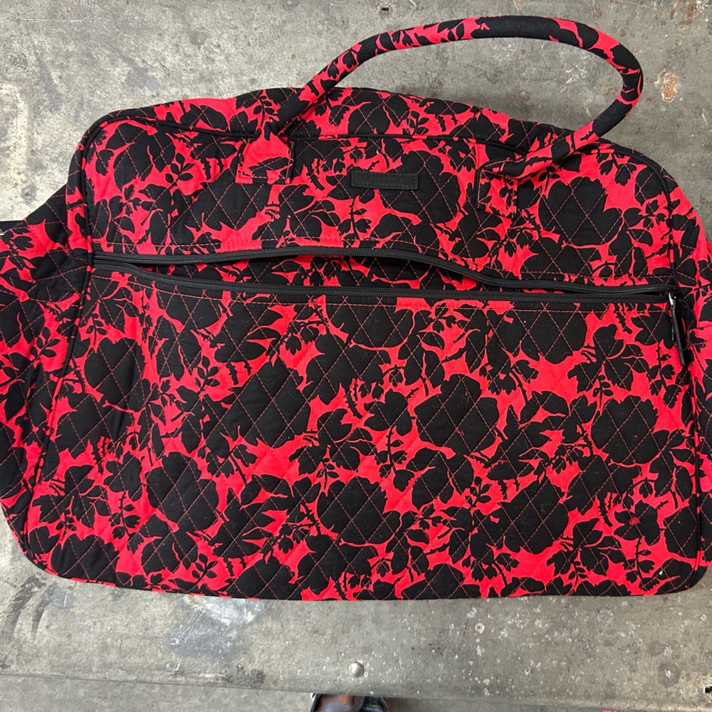 Vera Bradley Large Duffel Bag Red/Black Design